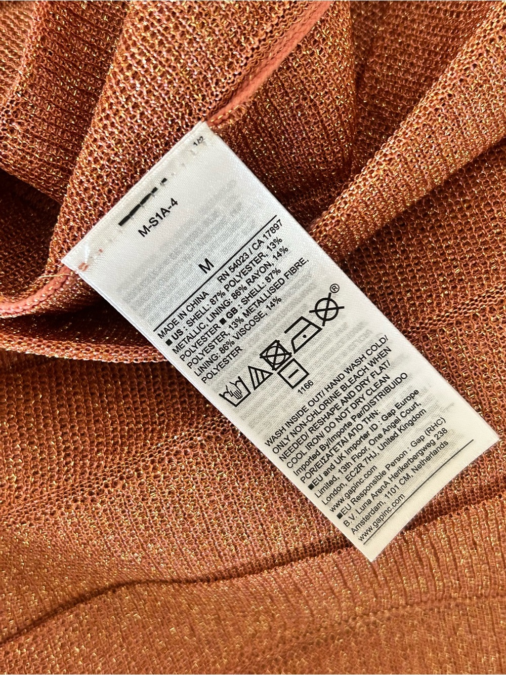 Banana Republic NWT Pleated Metallic Sweater Skirt M Medium Molten Copper Pink - Picture 5 of 5